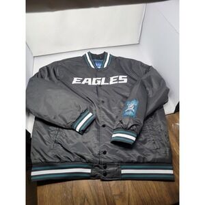 PHILADELPHIA EAGLES Black NFL VARSITY JACKET MENS Sz XL NWT